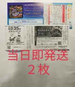 よみうりランド 入園券 チケット 2枚 16:30までの購入 当日即発送
