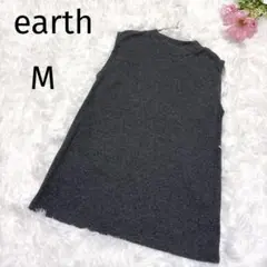 earth music&ecology アース ノースリーブニット　グレー　M
