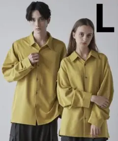 【完売品】CLEL バルーン袖ルーズレギュラーカラーシャツ マスタード L
