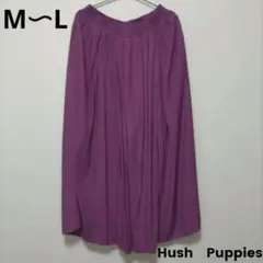 ワイドパンツ　スカーチョ　Hush　Puppies　パープル　紫ロングパンツ