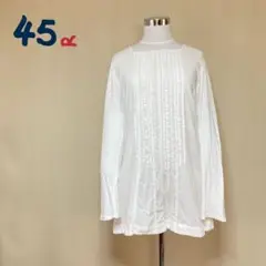 【45rpm】 スクエアネック フロントレース ロングブラウス カットソー 3
