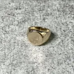 激渋 vintage GOLD 印台ラウンドリング メンズ 約19号