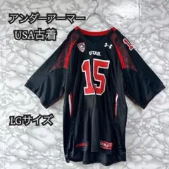 【B16】アンダーアーマー UTAH シャツ LGサイズ 黒 フットボール 古着