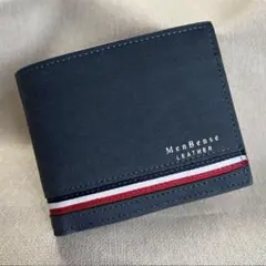 【新品】メンズ財布　メンズウォレット　二つ折り財布　ネイビー
