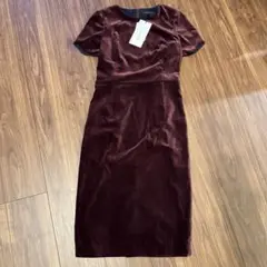 ベロア　ペプラムワンピース