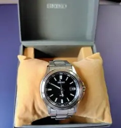SEIKO ソーラー アナログ時計 ブラック