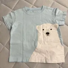 無印 しろくまTシャツ 水色　80サイズ