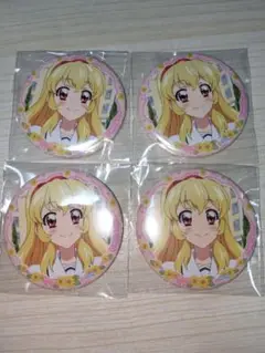 アイカツ チーズソフトクッキー 缶バッジ イオン限定 星宮いちご 4個セット