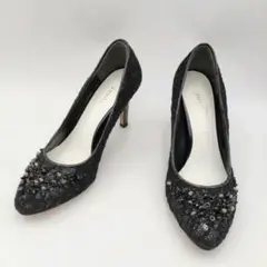 美品✨ジルスチュアート パンプス 希少22cm ビジュー付　ピンヒール