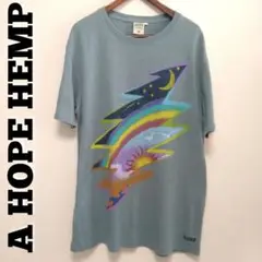 美品 A HOPE HEMP 半袖 Tシャツ XL 稲妻 三日月 コットンヘンプ