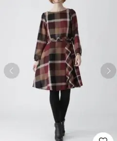 新品 クレストブリッジチェックウールビエラワンピース ¥39,600