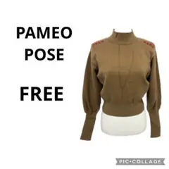 PAMEO POSE 長袖 ハイネック ショート丈 トップス セーター