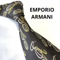 【良品】EMPORIO ARMANI ネクタイ グレー系 小紋柄 可愛い 音符