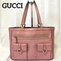 GUCCI トートバッグ スウィング アビー レザー ピンク GG ゴールド金具