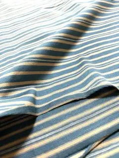 SALE ブルー系×ベージュ　ボーダー　 ニット生地 125巾×1.2m