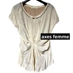 axes femme アクシーズファム ビジュー付き　カットソー