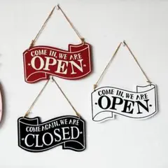 【N02】（レッド） OPEN CLOSE 看板 プレート オープン クローズ