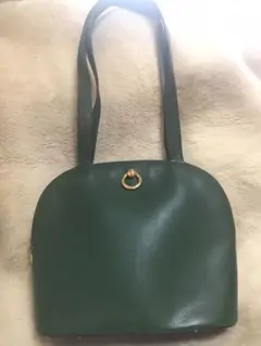 希少 CELINE セリーヌ サークルロゴ 金具 レザー ショルダーバッグ