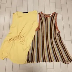ZARA　ザラ　ノースリーブチュニック2点　ドレープ＆ニット系　S