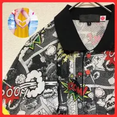 人気アイテム【ダンス・ウィズ・ドラゴン】半袖ポロシャツ/総柄/グラフィック