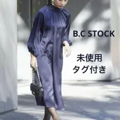 タグ付き◆B.C STOCK イエナ系列 サテンネックギャザー2WAYワンピース