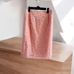 新品未使用　クィーンズコート　刺繍夏用スカート　ピンク　サイズ2(M)