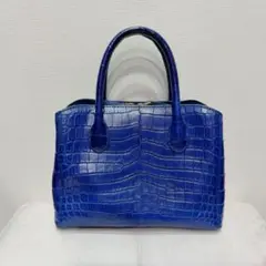 【新品】Alumuco アルムコ トートバッグ クロコダイル 2way ネイビー 新品】Alumuco アルムコ トートバッグ クロコダイル 2way