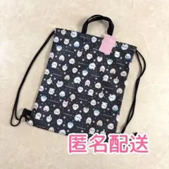 ちいかわ 総柄ナップサック ブラック①