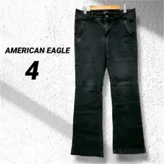 AMERICAN EAGLE ブラック フレアパンツ4SHORT