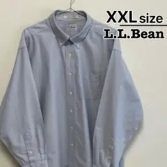 L.L.Bean　カジュアルシャツ　長袖　XXL　ライトブルー　水色　無地　古着