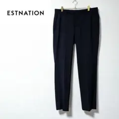 美品！ESTNATION サマーウール混スラックス 48ダークネイビー紺ビジカジ