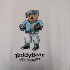 TeddyBear テディベア Tシャツ ホワイト　野球　かわいい