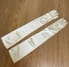ホワイト サテン ロンググローブ