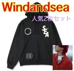 Wind and sea 人気2枚セット フーディー バルーンシャツ