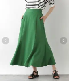 グローバルワーク　ジョーゼットマーメイドスカート　グリーン