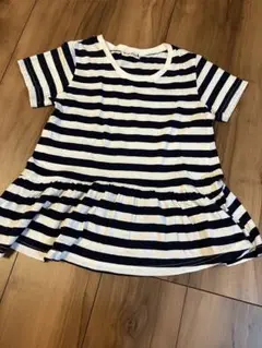 ブランシェス　ボーダーＴシャツフリル付き 130