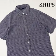 SHIPS シップス チェック ボタンダウンシャツ コットンシャツ 3点留め