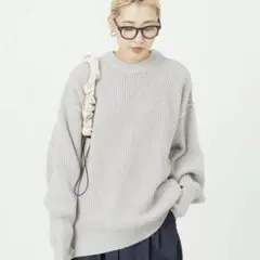 FREAK'S STORE ビッグシルエット 片畦 クルーネック カラー ニット