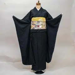 振袖 レース振袖 着物 単品 仕立て上がり 総レース 黒地 NO35716