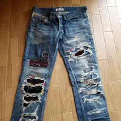 teteiハイド着ド根性デニム tetei - hyde着 テテイ ど根性 パート6 ダメージ クラッシュ