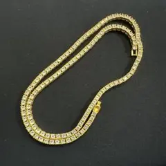 テニスネックレス 60cm 幅4mm テニスチェーン ゴールド