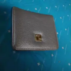 シルバー 二つ折り財布 合成皮革