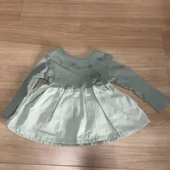 ベルメゾン　アリエル プリント 長袖チュニック グリーン　100サイズ
