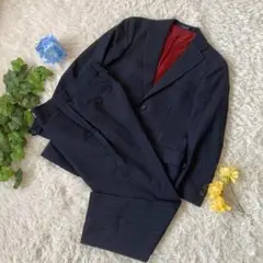 美品　DIFFERENCE ビジネススーツ　紺　ストライプ　メンズ　42 XL