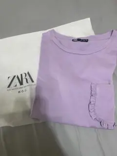 ZARA ラベンダー 半袖Tシャツ Lサイズ