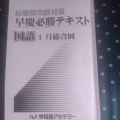 早慶必勝テキスト国語 1月総合回（⚠️13回〜15回のみ） ⚠️3回分のみ