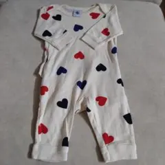 PETIT BATEAU ハート柄ロンパース 3m/60cm