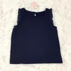 新品▲マジェスティックレゴン▲ブラウス フリル ネイビー ノースリーブ F