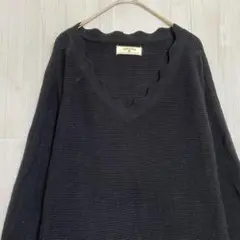 URBANITY Vネックドルマンスリーブニット　黒　L