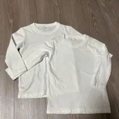 (無印)白の長袖Tシャツ2枚セット(100)